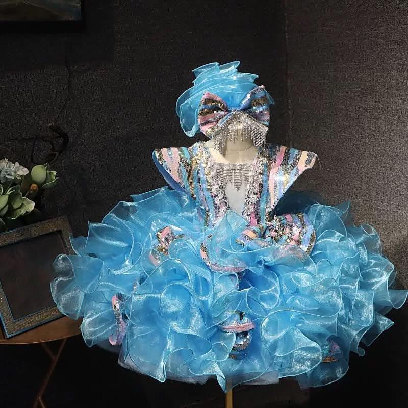 Gorgeous luxury baby birthday evening dress girls sequin princess dres –  Liyadress
