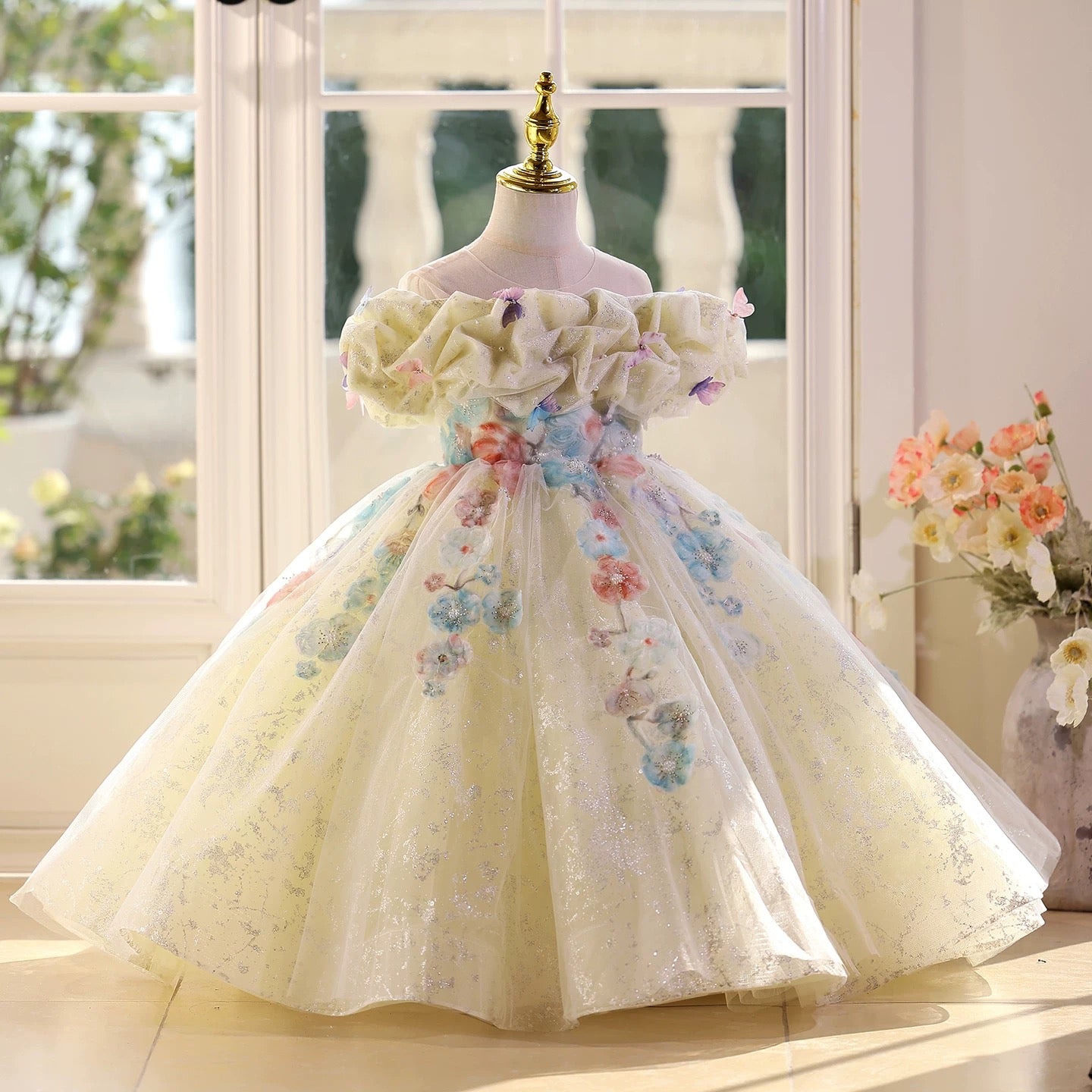 Robe Longue En Tulle Rose Luxe LESY FIRENZE For HARRODS - Taille 7 Ans - Occasion Très Bon état - Fabriqué En Italie